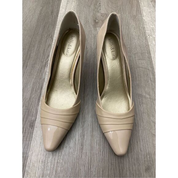 Kelly & Katie Patent Nude Heels, Wrapped Pumps, Size 10, MSRP $65 - Picture 2 of 11